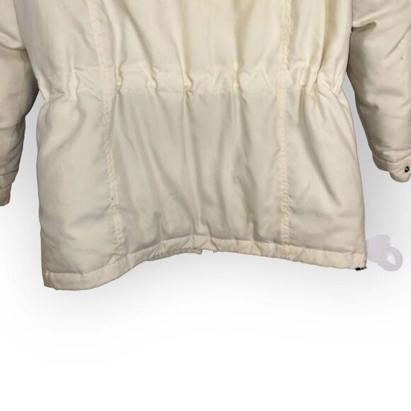 Lauren Ralph Lauren Down Jacket Womens Sz Small Puffer Faux Fur Ivory Zip Preppy - Picture 4 of 14